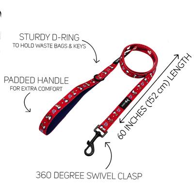 Show full view: Sassy Woof MLB x Peanuts Washington Nationals Dog Leash, 5-ft long, 3/4-in wide slide 4 of 5