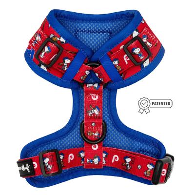 Show full view: Sassy Woof MLB x Peanuts Philadelphia Phillies Adjustable Dog Harness, Small: 16 to 21-in chest slide 2 of 4