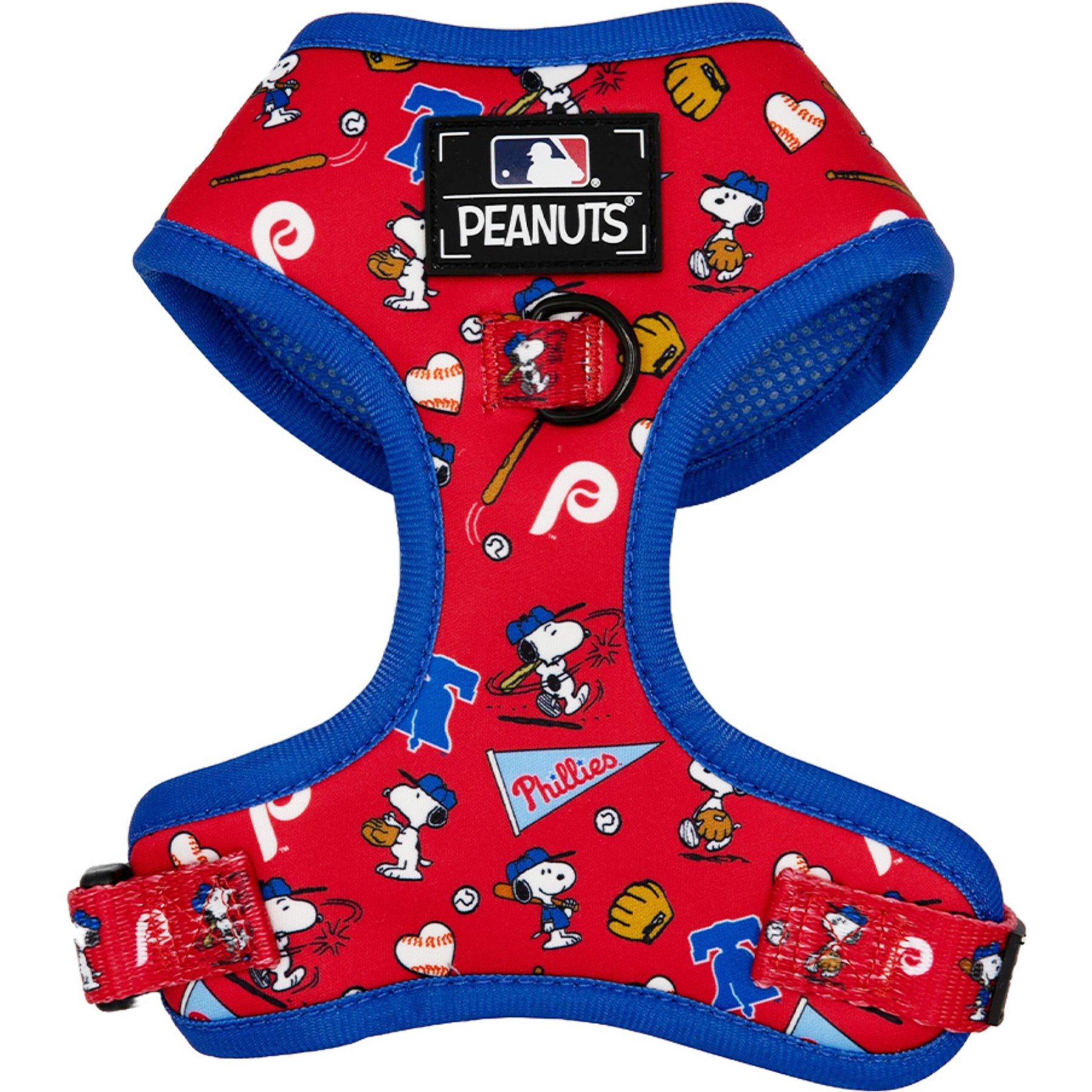 Sassy Woof MLB x Peanuts Philadelphia Phillies Adjustable Dog Harness, Large: 22 to 33-in chest