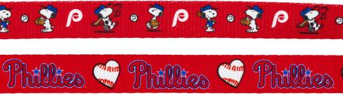 Show full view: Sassy Woof MLB x Peanuts Philadelphia Phillies Dog Leash, 5-ft long, 3/4-in wide slide 4 of 6