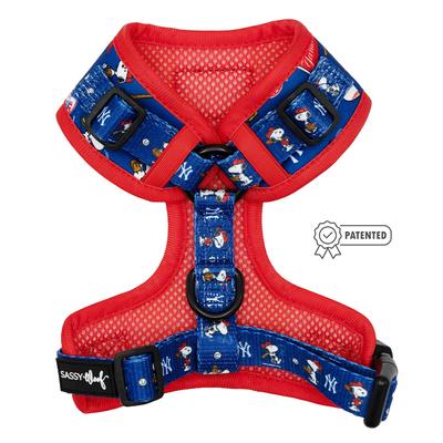Show full view: Sassy Woof MLB x Peanuts New York Yankees Adjustable Dog Harness, Small: 16 to 21-in chest slide 2 of 6