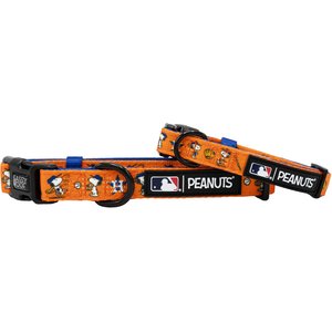 Sassy Woof MLB x Peanuts Houston Astros Dog Collar, Medium: 19.7-in neck, 3/4-in wide