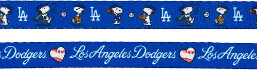 Show full view: Sassy Woof MLB x Peanuts Los Angeles Dodgers Dog Leash, 5-ft long, 3/4-in wide slide 3 of 6