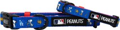 Sassy Woof MLB x Peanuts Los Angeles Dodgers Dog Collar, Large: 26-in neck, 1-in wide