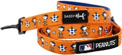 Sassy Woof MLB x Peanuts Houston Astros Dog Leash, 5-ft long, 3/4-in wide