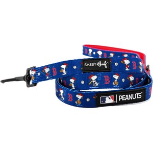 Sassy Woof MLB x Peanuts Boston Red Sox Dog Leash, 5-ft long, 3/4-in wide