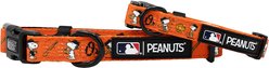 Sassy Woof MLB x Peanuts Baltimore Orioles Dog Collar, Medium: 19.7-in neck, 3/4-in wide
