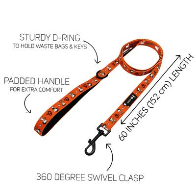 Show full view: Sassy Woof MLB x Peanuts Baltimore Orioles Dog Leash, 5-ft long, 3/4-in wide slide 4 of 6