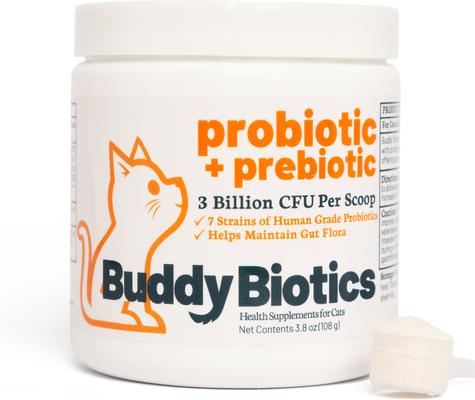 Show full view: BuddyBiotics Probiotic + Prebiotics Powder Supplement for Cats, 108-g jar slide 7 of 9