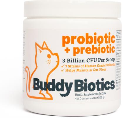 Show full view: BuddyBiotics Probiotic + Prebiotics Powder Supplement for Cats, 108-g jar slide 3 of 9