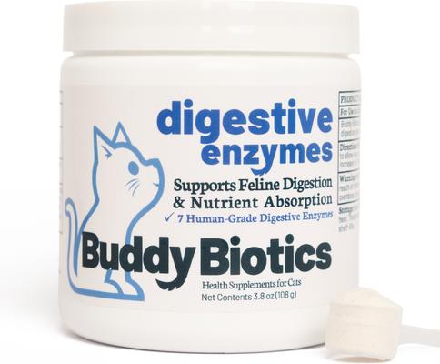Show full view: BuddyBiotics Digestive Enzymes Powder Supplement for Cats, 108-g jar slide 7 of 9