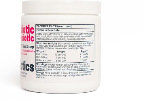 Show full view: BuddyBiotics Probiotic + Prebiotic Powder Supplement for Dogs, 108-g jar slide 8 of 8