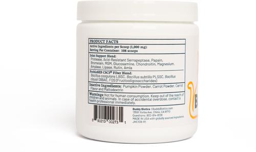 Show full view: BuddyBiotics Joints + Hips Powder Supplement for Cats, 108-g jar slide 4 of 9