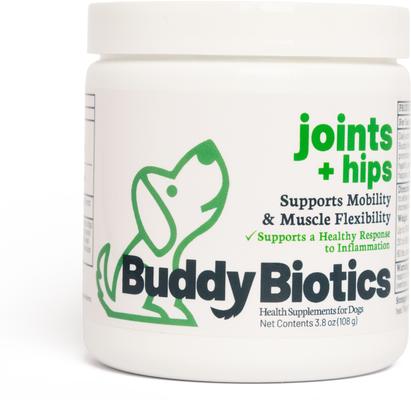 Show full view: BuddyBiotics Joints + Hips Powder Supplement for Dogs, 108-g jar slide 3 of 9
