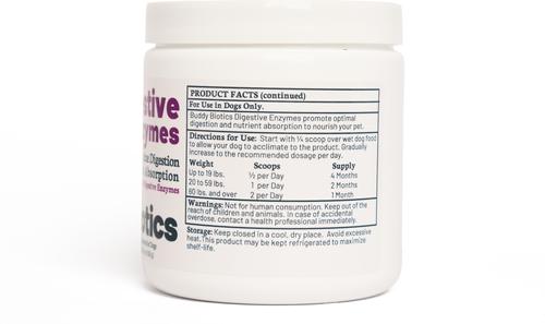 Show full view: BuddyBiotics Digestive Enzymes Powder Supplement for Dogs, 108-g jar slide 6 of 7