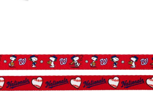 Show full view: Sassy Woof MLB x Peanuts Washington Nationals Dog Leash, 5-ft long, 3/4-in wide slide 3 of 5