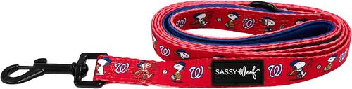 Show full view: Sassy Woof MLB x Peanuts Washington Nationals Dog Leash, 5-ft long, 3/4-in wide slide 2 of 5