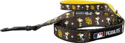 Sassy Woof MLB x Peanuts San Diego Padres Dog Leash, 5-ft long, 3/4-in wide