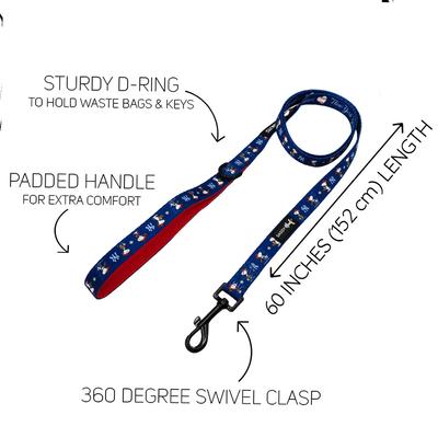 Show full view: Sassy Woof MLB x Peanuts New York Yankees Dog Leash, 5-ft long, 3/4-in wide slide 4 of 5