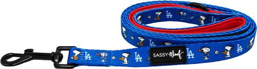 Show full view: Sassy Woof MLB x Peanuts Los Angeles Dodgers Dog Leash, 5-ft long, 3/4-in wide slide 2 of 6