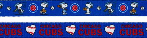 Show full view: Sassy Woof MLB x Peanuts Chicago Cubs Dog Leash, 5-ft long, 3/4-in wide slide 3 of 6
