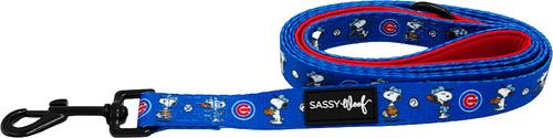 Show full view: Sassy Woof MLB x Peanuts Chicago Cubs Dog Leash, 5-ft long, 3/4-in wide slide 2 of 6