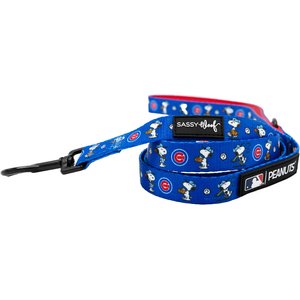 Sassy Woof MLB x Peanuts Chicago Cubs Dog Leash, 5-ft long, 3/4-in wide