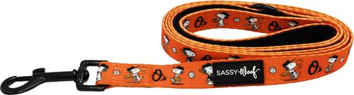Show full view: Sassy Woof MLB x Peanuts Baltimore Orioles Dog Leash, 5-ft long, 3/4-in wide slide 2 of 6