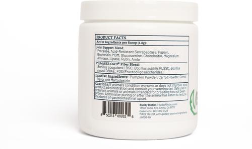 Show full view: BuddyBiotics Joints + Hips Powder Supplement for Dogs, 108-g jar slide 4 of 9