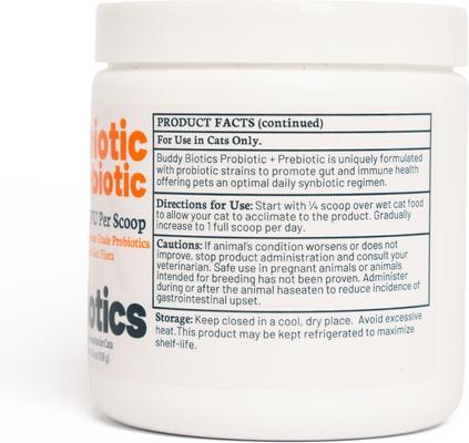 Show full view: BuddyBiotics Probiotic + Prebiotics Powder Supplement for Cats, 108-g jar slide 9 of 9