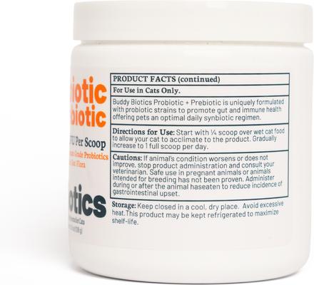 Show full view: BuddyBiotics Probiotic + Prebiotics Powder Supplement for Cats, 108-g jar slide 8 of 9