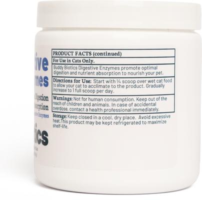 Show full view: BuddyBiotics Digestive Enzymes Powder Supplement for Cats, 108-g jar slide 9 of 9