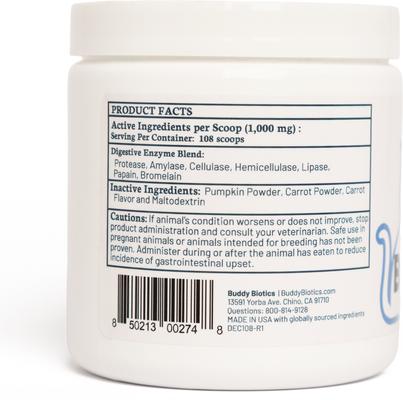 Show full view: BuddyBiotics Digestive Enzymes Powder Supplement for Cats, 108-g jar slide 5 of 9