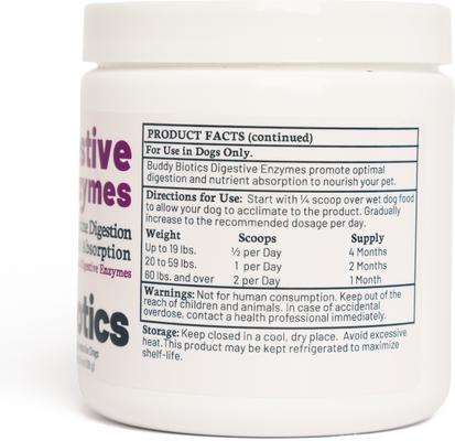 Show full view: BuddyBiotics Digestive Enzymes Powder Supplement for Dogs, 108-g jar slide 7 of 7