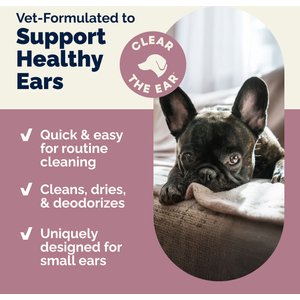 Vetnique Labs Oticbliss Advanced Cleaning, Soothing Aloe & Odor Control, Dirt & Wax Removal Dog & Cat Ear Wipes, 100 count