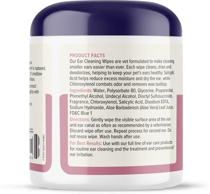 Show full view: Vetnique Labs Oticbliss Medicated Ear Rinse Cleanser, 12-oz bottle + Advanced Cleaning, Soothing, & Medicated Dog & Cat Ear Wipes, 100 count slide 7 of 10