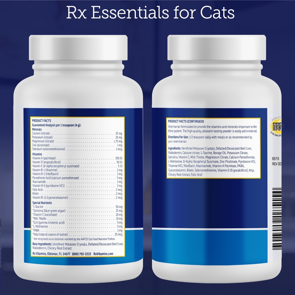 RX VITAMINS Rx Essentials Powder Multivitamin for Cats, 4-oz bottle ...