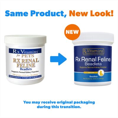 Show full view: Rx Vitamins Rx Renal Beadlets Kidney Supplement for Cats, 100-g jar slide 3 of 10