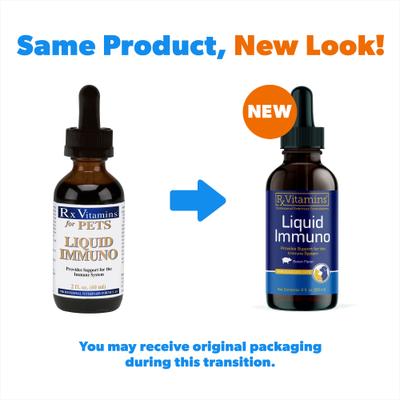 Show full view: Rx Vitamins Immuno Liquid Immune Supplement for Cats & Dogs, 2-fl oz bottle slide 3 of 9