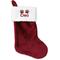Show in main carousel: PGS Christmas Paw Prints with Name Personalized Plush Pet Stocking, Burgundy, 8 x 19-in slide 1 of 3