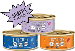 Tiny Tiger Savory Shreds In Gravy Variety Pack Canned Cat Food, 5.5-oz can, case of 12 slide 2 of 9