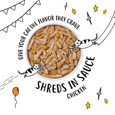 Show full view: Tiny Tiger Shreds with Chicken in Gravy Canned Cat Food, 5.5-oz can, case of 24 slide 5 of 11