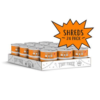 Show full view: Tiny Tiger Shreds with Chicken in Gravy Canned Cat Food, 5.5-oz can, case of 24 slide 3 of 11