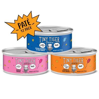 Show full view: Tiny Tiger Classic Pate Variety Pack Canned Cat Food, 5.5-oz can, case of 12 slide 3 of 11