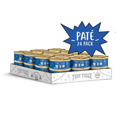 Show full view: Tiny Tiger Pate Ocean Whitefish & Tuna Dinner Canned Cat Food, 5.5-oz can, case of 24 slide 3 of 11