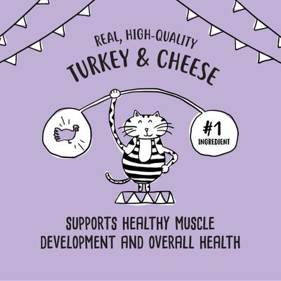 Show full view: Tiny Tiger Shreds Turkey & Cheese Dinner in Gravy Canned Cat Food, 5.5-oz can, case of 24 slide 6 of 11