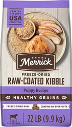 Merrick Healthy Grains Raw-Coated Kibble Puppy Recipe Freeze-Dried Dry Dog Food, 22-lb bag