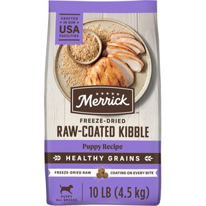 Merrick Healthy Grains Raw-Coated Kibble Puppy Recipe Freeze-Dried Dry Dog Food, 10-lb bag