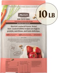 Merrick Healthy Grains Raw-Coated Kibble Real Salmon + Brown Rice Recipe Freeze-Dried Dry Dog Food, 10-lb bag slide 2 of 9