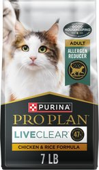 Purina Pro Plan LiveClear Probiotic Chicken & Rice Formula Dry Cat Food, 7-lb bag